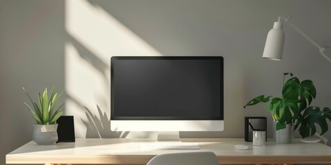 Simple and modern mockup setup with a neutral background.