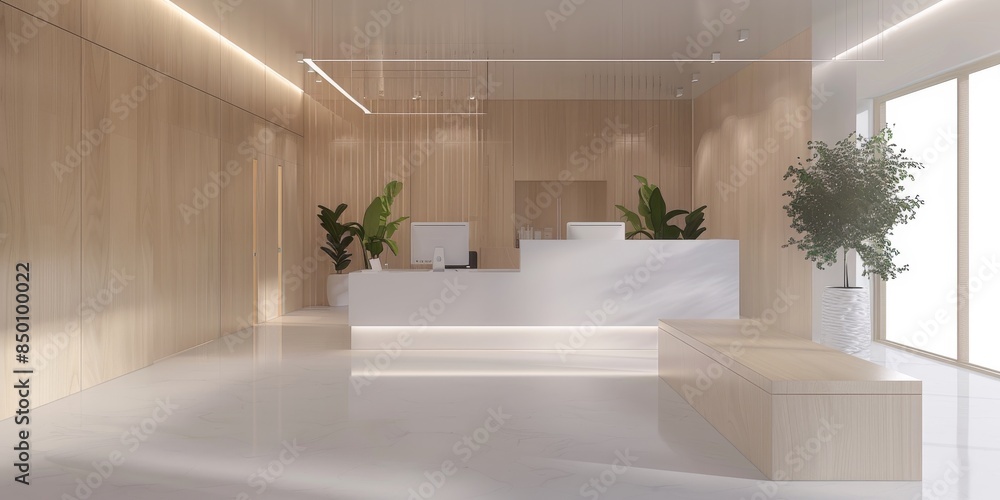 Poster simple and uncluttered business environment with minimalistic decor.