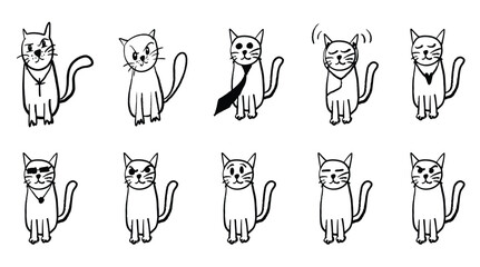 Set of Cats Vector Silhouettes © MarvGraphics