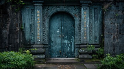 An Old Chinese Door Exudes Historical Charm