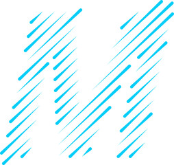 Shading Line Alphabet Design Letter M