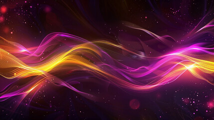 Fototapeta premium Yellow and Violet Neon Wave Background