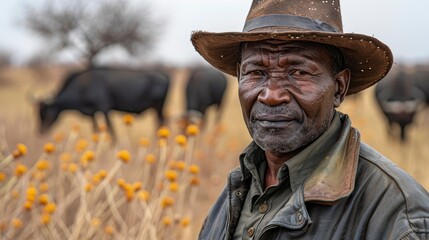 Obraz premium A Portrait In Botswana, Capturing The Essence Of Its Subject