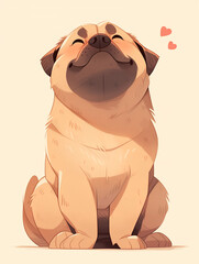 Naklejka premium A variety of dog image libraries.Cute animal patterns of various breeds of dogs, illustrations, posters, background images, decorative graphics, wallpapers, stickers.