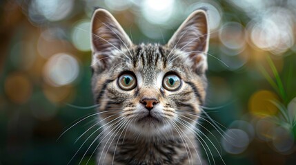 A Stray Cute Gray Cat, Capturing A Moment Of Innocence