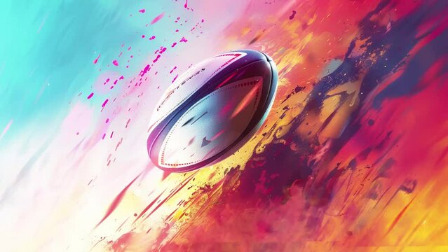 a rugby ball being slammed over the goalpost seamless looping overlay 4k virtual video animation background