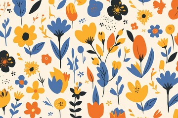 Blooms Abstract and Contemporary Seamless Pattern