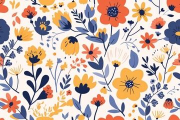 Blooms Abstract and Contemporary Seamless Pattern