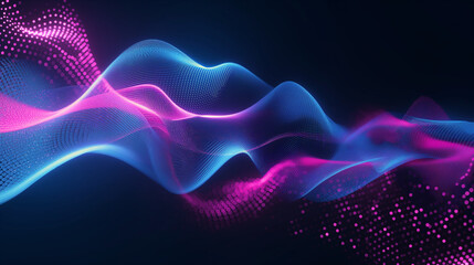 Obraz premium Abstract background with neon glowing wavy lines on black, pink and blue colors, abstract purple background, abstract background with glowing lines, abstract background with lines
