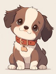 Fototapeta premium A variety of dog image libraries.Cute animal patterns of various breeds of dogs, illustrations, posters, background images, decorative graphics, wallpapers, stickers.