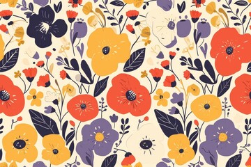 Blooms Abstract and Contemporary Seamless Pattern