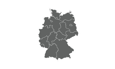 Germany map isolated on white background. for website layouts, background, education, precise, customizable, Travel worldwide, map silhouette backdrop, earth geography, political, reports.