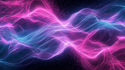 Abstract background with neon glowing wavy lines on black, pink and blue colors, abstract purple background, abstract background with glowing lines, abstract background with lines