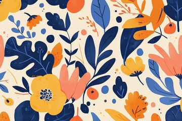 Blooms Abstract and Contemporary Seamless Pattern