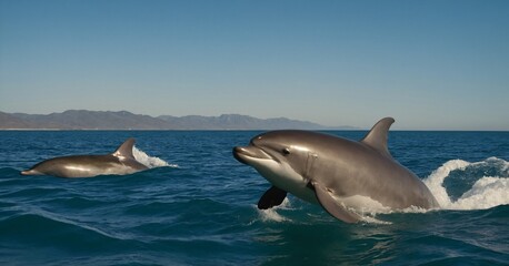 Naklejka premium Vaquita (Phocoena sinus): The vaquita is a critically endangered porpoise species found in the Gulf of California, Mexico.