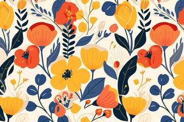Obraz premium Blooms Abstract and Contemporary Seamless Pattern