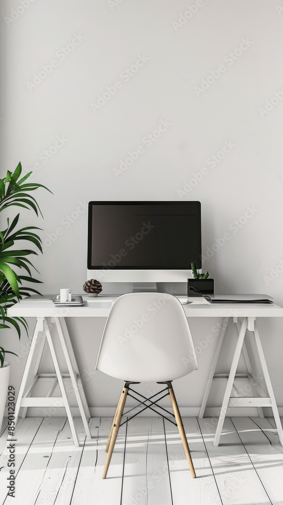 Poster sleek and elegant mockup setup featuring a simple background.