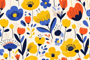 Blooms Abstract and Contemporary Seamless Pattern
