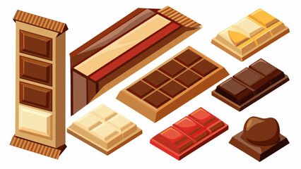 Set Of Chocolate bar Vector Illustration, Collection Of Chocolate bar