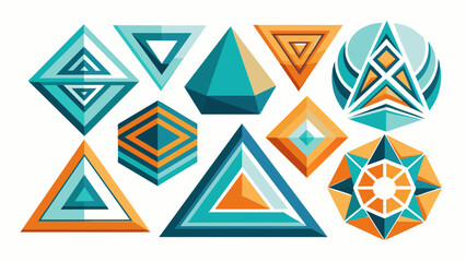 Set Of Geometric Shapes Vector Illustration, Collection Of Geometric Shapes 
