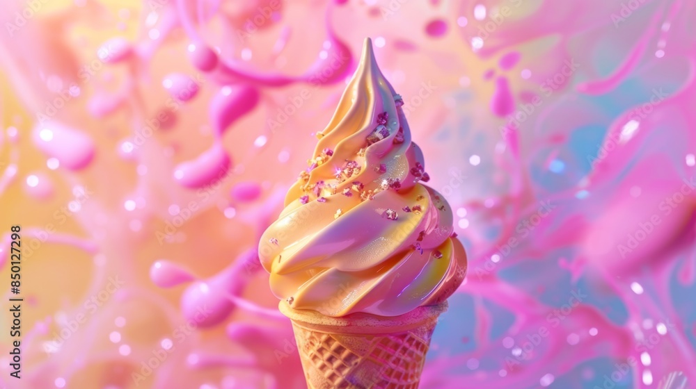 Aufkleber abstract color background with a spinning ice cream cone