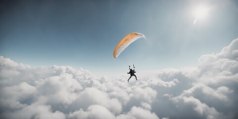 paraglider paragliding in the sky. Extremely detailed high resoluiton illustration