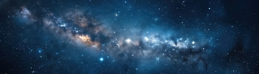 Obraz premium Panoramic view of the night starry sky