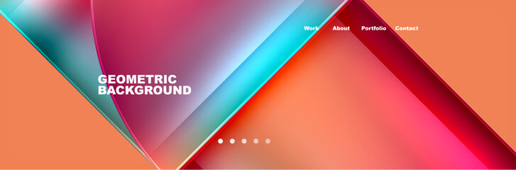 Circle triangle geometric web site page template. Vector Illustration For Wallpaper, Banner, Background, Card, Book Illustration, landing page