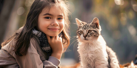 girl with cat