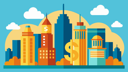 A vector illustration capturing the essence of the City skyline, with prominent buildings.