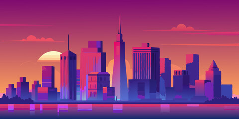 A vector illustration capturing the essence of the City skyline, with prominent buildings.