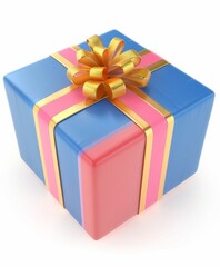 Gift box isolated on background. Surprise for birthday, present for new year, gift anniversary and valentine's day. a Christmas gift box