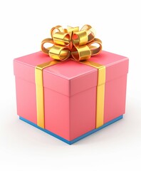 Obraz premium Gift box isolated on background. Surprise for birthday, present for new year, gift anniversary and valentine's day. a Christmas gift box