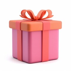 Gift box isolated on background. Surprise for birthday, present for new year, gift anniversary and valentine's day. a Christmas gift box