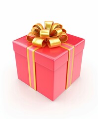 Obraz premium Gift box isolated on background. Surprise for birthday, present for new year, gift anniversary and valentine's day. a Christmas gift box