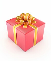 Obraz premium Gift box isolated on background. Surprise for birthday, present for new year, gift anniversary and valentine's day. a Christmas gift box