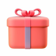 Gift box isolated on background. Surprise for birthday, present for new year, gift anniversary and valentine's day. a Christmas gift box