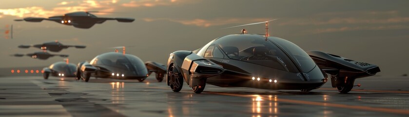 Obraz premium The air taxi fleet