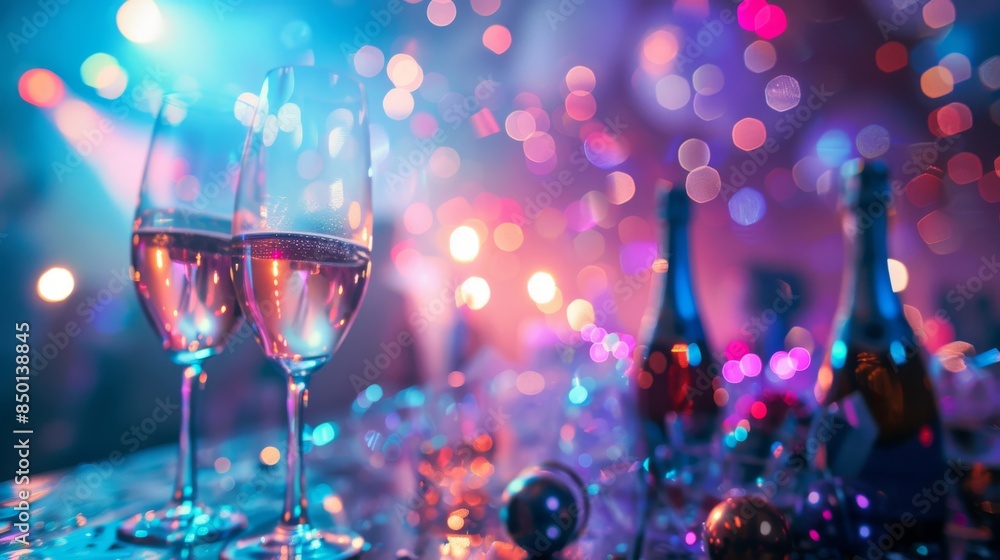Poster energetic party setting with blank space perfect for adding text