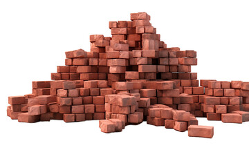 Building Brick Blocks On PNG Background