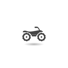 All Terrain Vehicle or ATV motorcycle icon with shadow