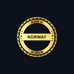 Fototapeta premium Stamp Sticker Norway