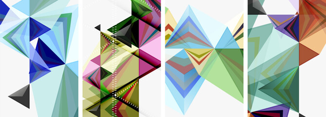 Triangle blend geometric concept poster designs for wallpaper, business card, cover, poster, banner, brochure, header, website