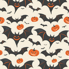 Obraz premium ハロウィーンの背景画像、シームレスパターンイラスト