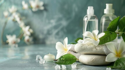 Beauty and wellness arrangement designed with blank space for text insertion