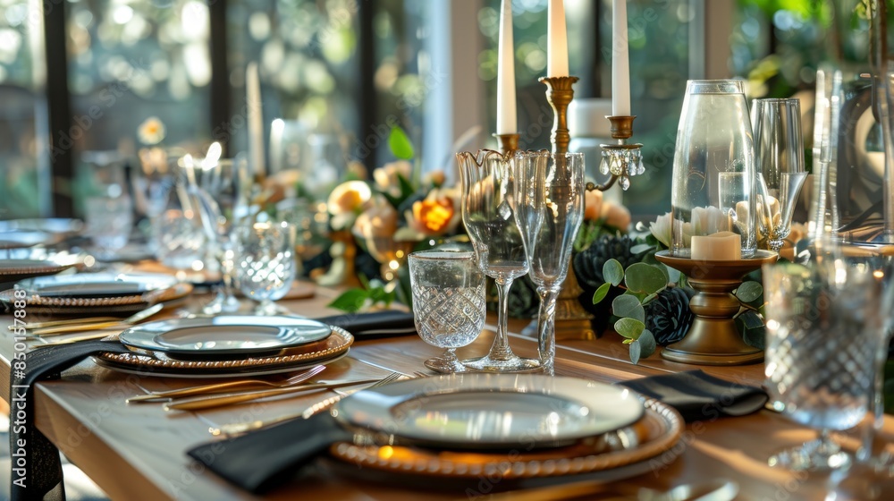 Aufkleber chic party setup organized in an elegant and refined pattern motif