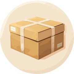A simple and clean illustration of a cardboard box, representing delivery, shipping, and logistics, perfect for commercial and business themes