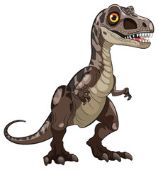 Cute dinosaur with big eyes and sharp teeth