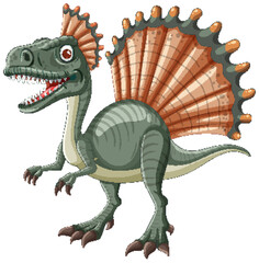 Fototapeta premium Smiling dinosaur with large spiked sail