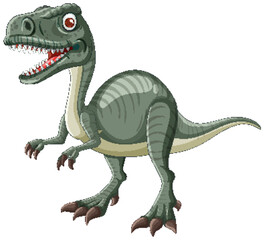 Green dinosaur with sharp teeth and claws